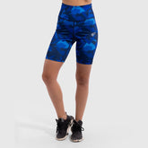 Geo Print Biker Short in Blue - Sporty Pro